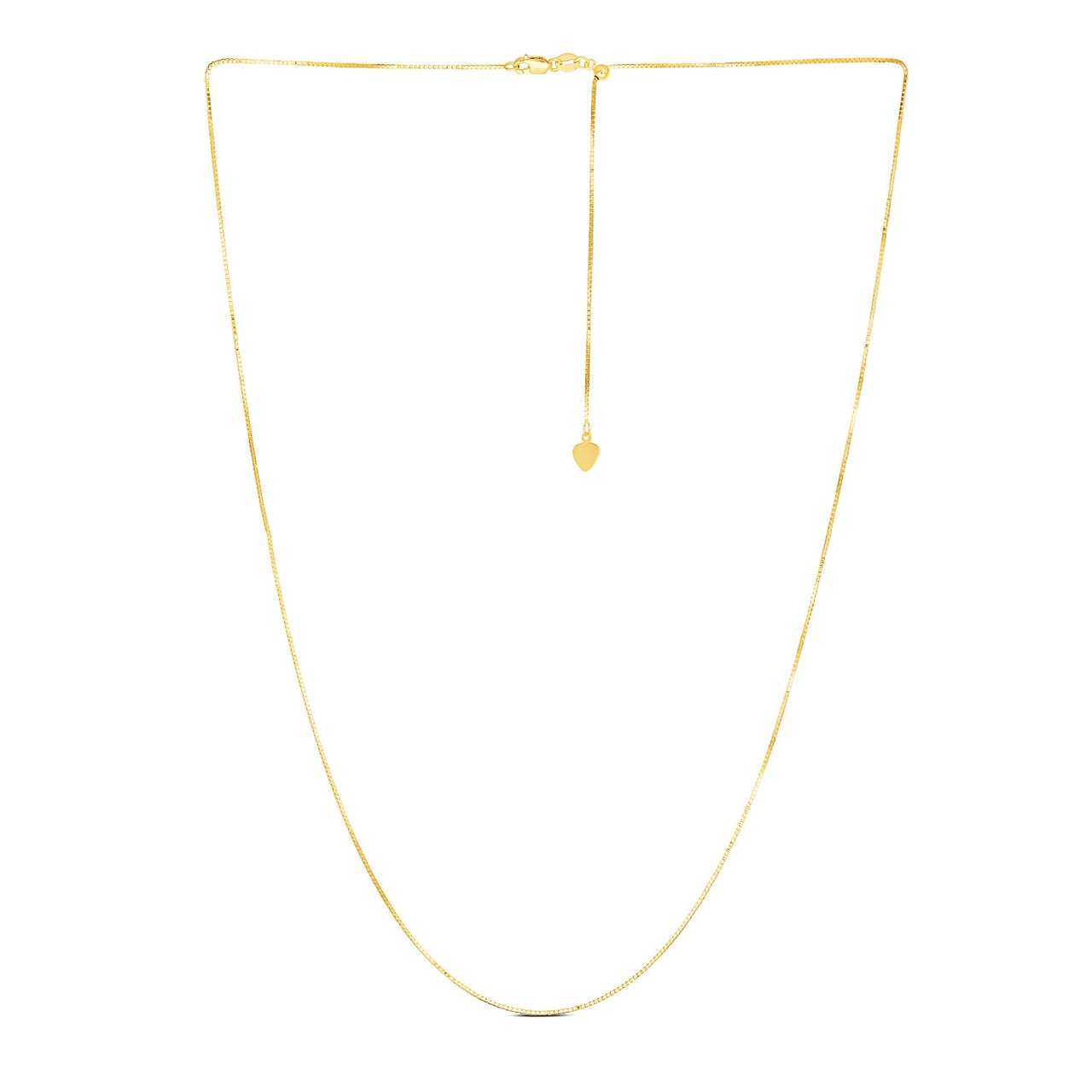 14k Yellow Gold Adjustable Box Chain 0.7mm