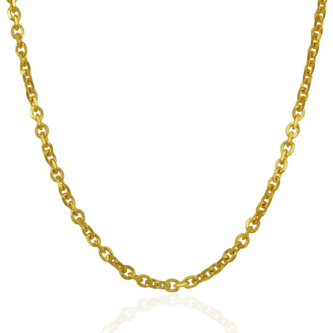 4.0mm 14k Yellow Gold Diamond Cut Cable Link Chain