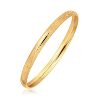 Thumbnail for 14k Yellow Gold Dome Style Children's Bangle with Diamond Cuts