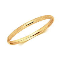 Thumbnail for 14k Yellow Gold Dome Style Children's Bangle with Diamond Cuts