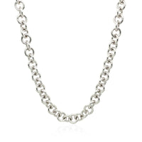 Thumbnail for Sterling Silver Rhodium Plated Rolo Chain Necklace with a Heart Toggle Charm