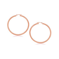 Thumbnail for 14k Rose Gold Polished Hoop Earrings (25 mm)