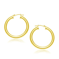 Thumbnail for 14k Yellow Gold Polished Hoop Earrings (30 mm)