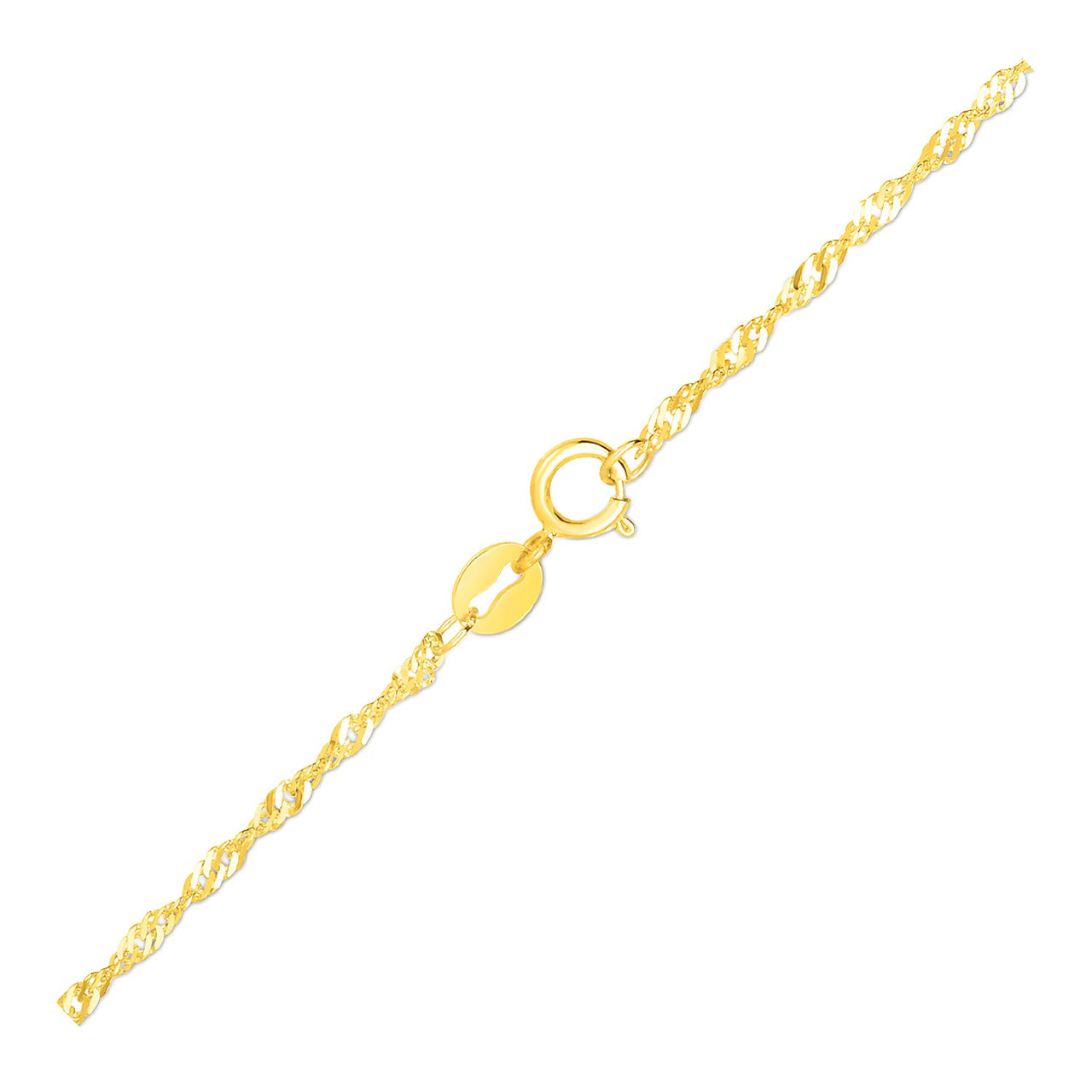 14k Yellow Gold Singapore Anklet 1.5mm