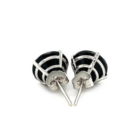 Thumbnail for 14k White Gold 8.0mm Round Black CZ Stud Earrings