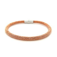 Thumbnail for Sterling Silver Rhodium Plated Rose Gold Plated Popcorn Bangle