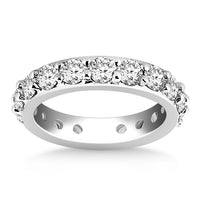 Thumbnail for 14k White Gold Round Cut Diamond Eternity Ring