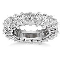 Thumbnail for Exquisite 14k White Gold Emerald Cut Diamond Eternity Ring