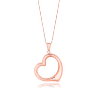 Thumbnail for 14k Rose Gold Floating Heart Drop Pendant