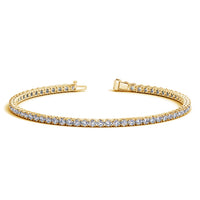 Thumbnail for 14k Yellow Gold Round Diamond Tennis Bracelet (3 cttw)