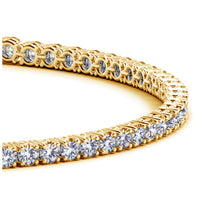 Thumbnail for 14k Yellow Gold Round Diamond Tennis Bracelet (3 cttw)