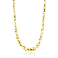 Thumbnail for 14k Yellow Gold Fancy Necklace with Singapore Chain