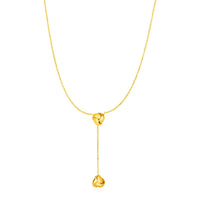 Thumbnail for Lariat Necklace with Two Love Knots in 14k Yellow Gold