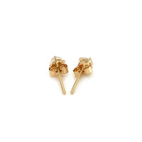 Thumbnail for 14k Yellow Gold Stud Earrings with White Hue Faceted Cubic Zirconia