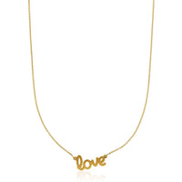 Thumbnail for 14k Yellow Gold Script LOVE Necklace