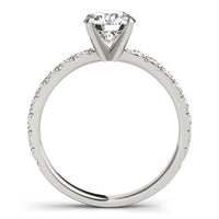 Thumbnail for 14k White Gold Single Row Shank Round Diamond Engagement Ring (1 1/3 cttw)