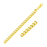 Thumbnail for 6.7mm 14k Yellow Gold Miami Cuban Semi Solid Bracelet