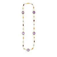 Thumbnail for 14k Yellow Gold Necklace with Multi-Colored Stones