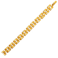 Thumbnail for Three-Row Panther Link Bracelet in 14k Yellow Gold