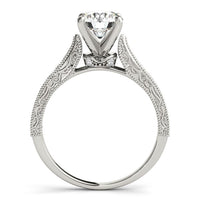 Thumbnail for 14k White Gold Antique Design Diamond Engagement Ring (1 5/8 cttw)