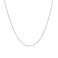 Thumbnail for 14k White Gold Diamond Cut Cable Link Chain 0.8mm