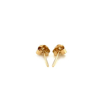 Thumbnail for 14k Yellow Gold Stud Earrings with Faceted White Cubic Zirconia
