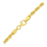 Thumbnail for 4.0mm 10k Yellow Gold Solid Diamond Cut Rope Bracelet
