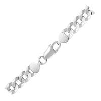 Thumbnail for Rhodium Plated 8.4mm Sterling Silver Curb Style Bracelet