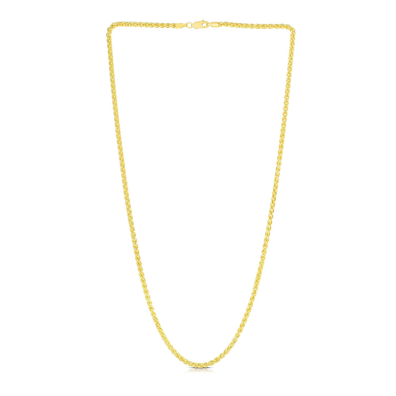 14k Yellow Gold 2.8mm Light Weight Wheat Chain