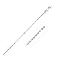 Thumbnail for 2.0mm 14k White Gold Diamond Cut Rope Anklet