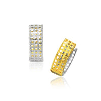 Thumbnail for 14k Two-Tone Gold Snuggable Earrings with a Mesh Style