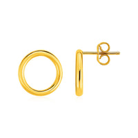Thumbnail for Open Circle Post Earrings in 14k Yellow Gold