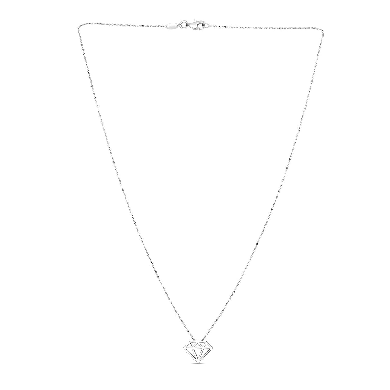 Diamond Symbol Pendant in 14k White Gold