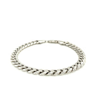 Thumbnail for 6.7mm 14k White Gold Miami Cuban Semi Solid Bracelet