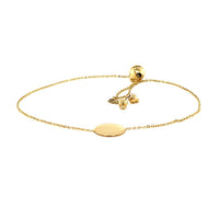 Thumbnail for Adjustable Bracelet with Shiny Circle in 14k Yellow Gold