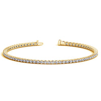 Thumbnail for 14k Yellow Gold Round Diamond Tennis Bracelet (2 cttw)