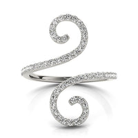 Thumbnail for 14k White Gold Diamond Open Flourish Style Ring (1/2 cttw)