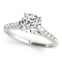Thumbnail for 14k White Gold Cathedral Design Diamond Engagement Ring (1 1/8 cttw)