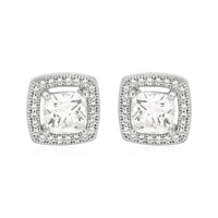 Thumbnail for Cushion Earrings with Cubic Zirconia in Sterling Silver