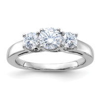 Thumbnail for 14kw 1ct. 3 Stone D E F Pure Light Moissanite Band
