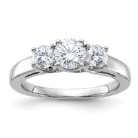 Thumbnail for 14kw 1ct. 3 Stone G H I True Light Moissanite Band