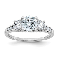 Thumbnail for 14kw 1.50ct. Three Stone with Side Stones D E F Pure Light Moissanite Ring