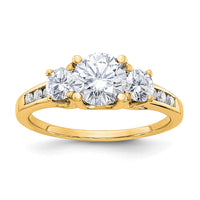 Thumbnail for 14ky 1.50ct. Three Stone with Side Stones G H I True Light Moissanite Ring