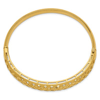 Thumbnail for 14k 6.25-12.5mm Graduated Fancy Weave Hinged Bangle Bracelet