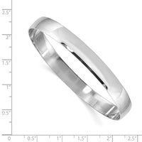 Thumbnail for 14k White Gold 8mm Solid Polished Half-Round Slip-On Bangle
