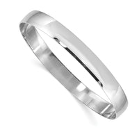 Thumbnail for 14k White Gold 8mm Solid Polished Half-Round Slip-On Bangle