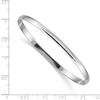 Thumbnail for 14k White Gold 4mm Solid Polished Half-Round Slip-On Bangle