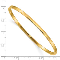 Thumbnail for 14k 3mm Polished Square Tube Slip-on Bangle
