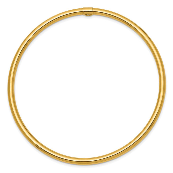 14k 3mm Polished Round Tube Slip-on Bangle