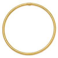 Thumbnail for 14k 3mm Diamond-cut Tube Slip-on Bangle